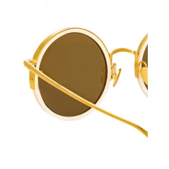 Ralph & Russo Watson Round Sunglasses In Cream Women's
