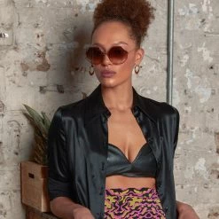 Linda Farrow Women's The Alona | Oversized Sunglasses In Brown Frame (C7)