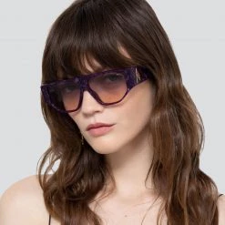 The Attico Ivan Angular Sunglasses In White