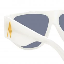 The Attico Ivan Angular Sunglasses In White