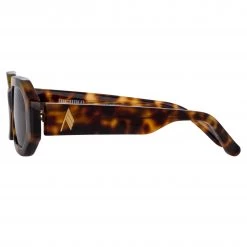 The Attico Irene Angular Sunglasses In Tortoiseshell