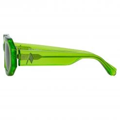 The Attico Irene Angular Sunglasses In Green