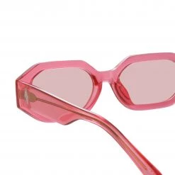 The Attico Irene Angular Sunglasses In Strawberry Women's 7 The Attico Irene Angular Sunglasses In Strawberry Women's