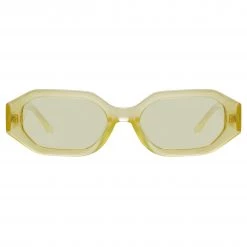 The Attico Irene Angular Sunglasses In Yellow