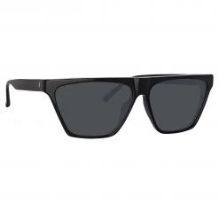 Women's The Attico Erin Flat Top Sunglasses In Black