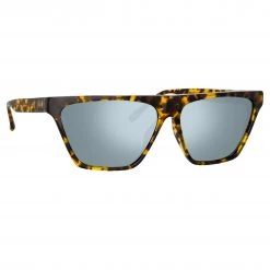 Women's The Attico Erin Flat Top Sunglasses In Tortoiseshell