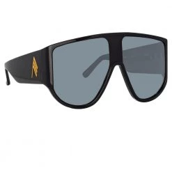 The Attico Iman Shield Sunglasses In Black Women's 7 The Attico Iman Shield Sunglasses In Black Women's