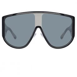 The Attico Iman Shield Sunglasses In Black Women's