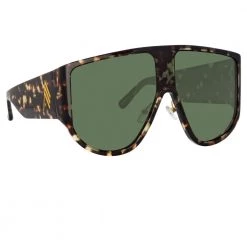 LINDA FARROW Sales 28 The Attico Iman Shield Sunglasses In Tortoiseshell