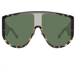 The Attico Iman Shield Sunglasses In Tortoiseshell