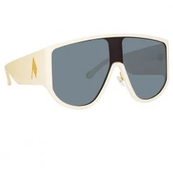 Women's The Attico Iman Shield Sunglasses In White