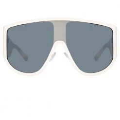 Women's The Attico Iman Shield Sunglasses In White