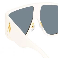 Women's The Attico Iman Shield Sunglasses In White