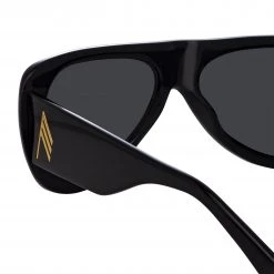 The Attico Edie Aviator Sunglasses In Black