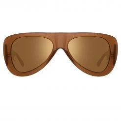 Women's The Attico Edie Aviator Sunglasses In Brown