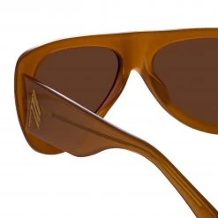 Women's The Attico Edie Aviator Sunglasses In Brown 7 Women's The Attico Edie Aviator Sunglasses In Brown