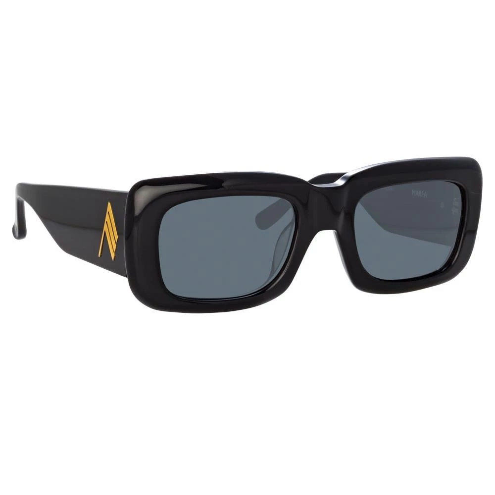 Women's The Attico Marfa Rectangular Sunglasses In Black 3 Women's The Attico Marfa Rectangular Sunglasses In Black