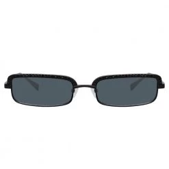The Attico Dana Rectangular Sunglasses In Black
