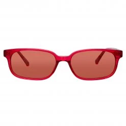 Women's The Attico Gigi Rectangular Sunglasses In Red
