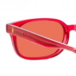 Women's The Attico Gigi Rectangular Sunglasses In Red
