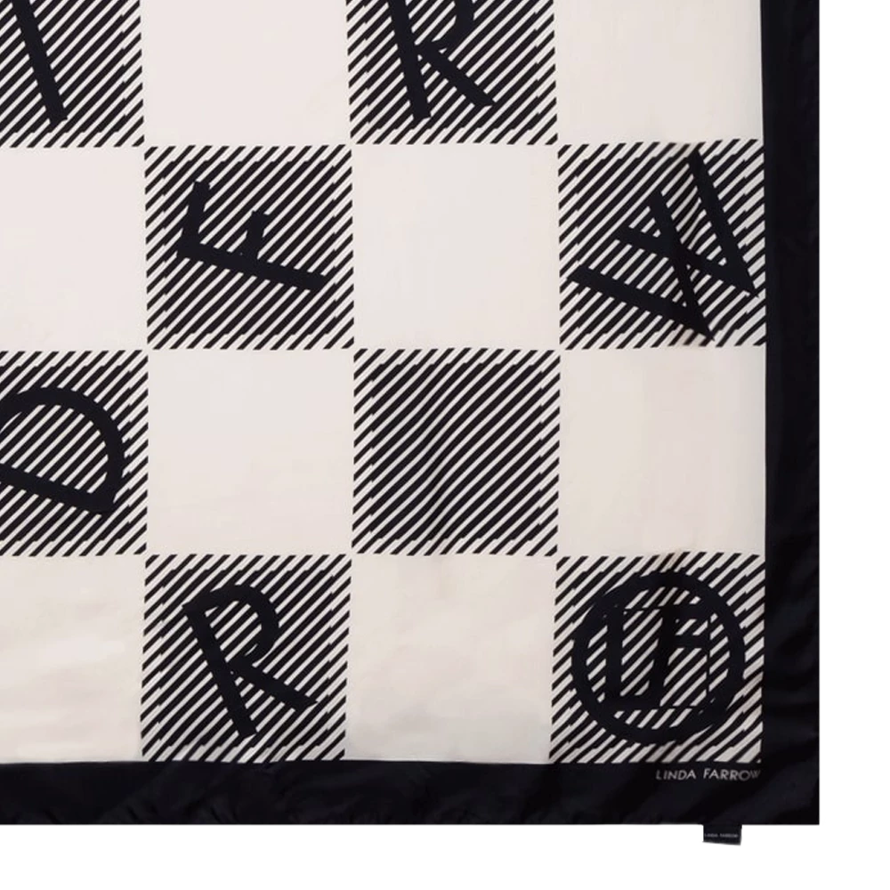 Linda Farrow Black And White Logo Check Scarf 135cm Accessories 3 Linda Farrow Black And White Logo Check Scarf 135cm Accessories