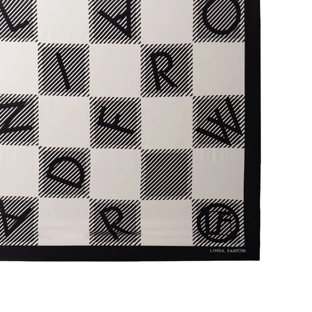 Linda Farrow Black And White Logo Check Scarf 90cm Accessories 3 Linda Farrow Black And White Logo Check Scarf 90cm Accessories