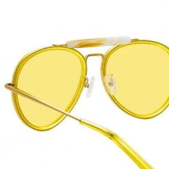 Linda Farrow Women's Dries Van Noten 188 C2 Aviator Sunglasses