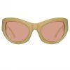 Dries Van Noten Wrap Sunglasses In Beige