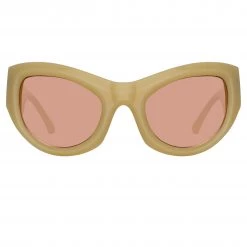 Dries Van Noten Wrap Sunglasses In Beige