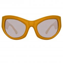 Women's Dries Van Noten Wrap Sunglasses In Yellow