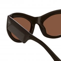 Women's Dries Van Noten Wrap Sunglasses In Brown 7 Women's Dries Van Noten Wrap Sunglasses In Brown