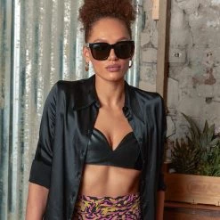 LINDA FARROW (U.K.) Women's Freya Square Sunglasses In Black