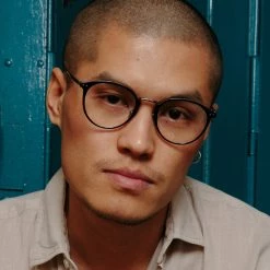 LINDA FARROW (U.K.) Johan Oval Optical Frame In White Gold And Black