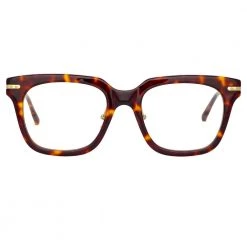 Linda Farrow Linear Empire Optical D-Frame In Tortoiseshell