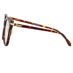 Linda Farrow Linear Empire Optical D-Frame In Tortoiseshell