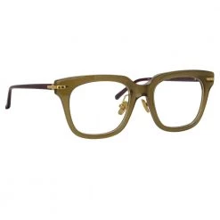 Linda Farrow Linear Women's Empire Optical D-Frame In Green