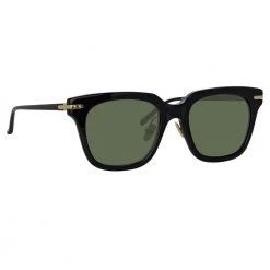 Linda Farrow Linear Women's Empire A D-Frame Sunglasses In Black
