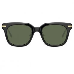 Linda Farrow Linear Women's Empire A D-Frame Sunglasses In Black