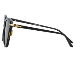 Linda Farrow Linear Women's Empire A D-Frame Sunglasses In Black