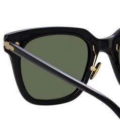 Linda Farrow Linear Women's Empire A D-Frame Sunglasses In Black