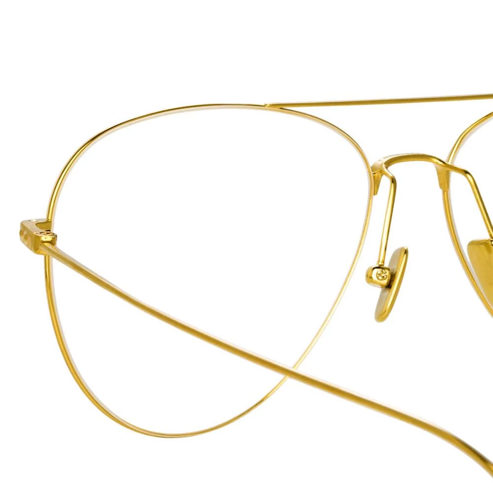 Linda Farrow Linear Lloyds Aviator Optical A Frame In Yellow Gold 4 Linda Farrow Linear Lloyds Aviator Optical A Frame In Yellow Gold