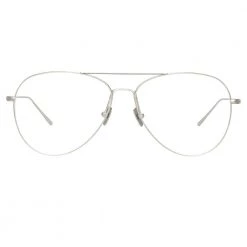 Linda Farrow Linear Lloyds Aviator Optical A Frame In White Gold
