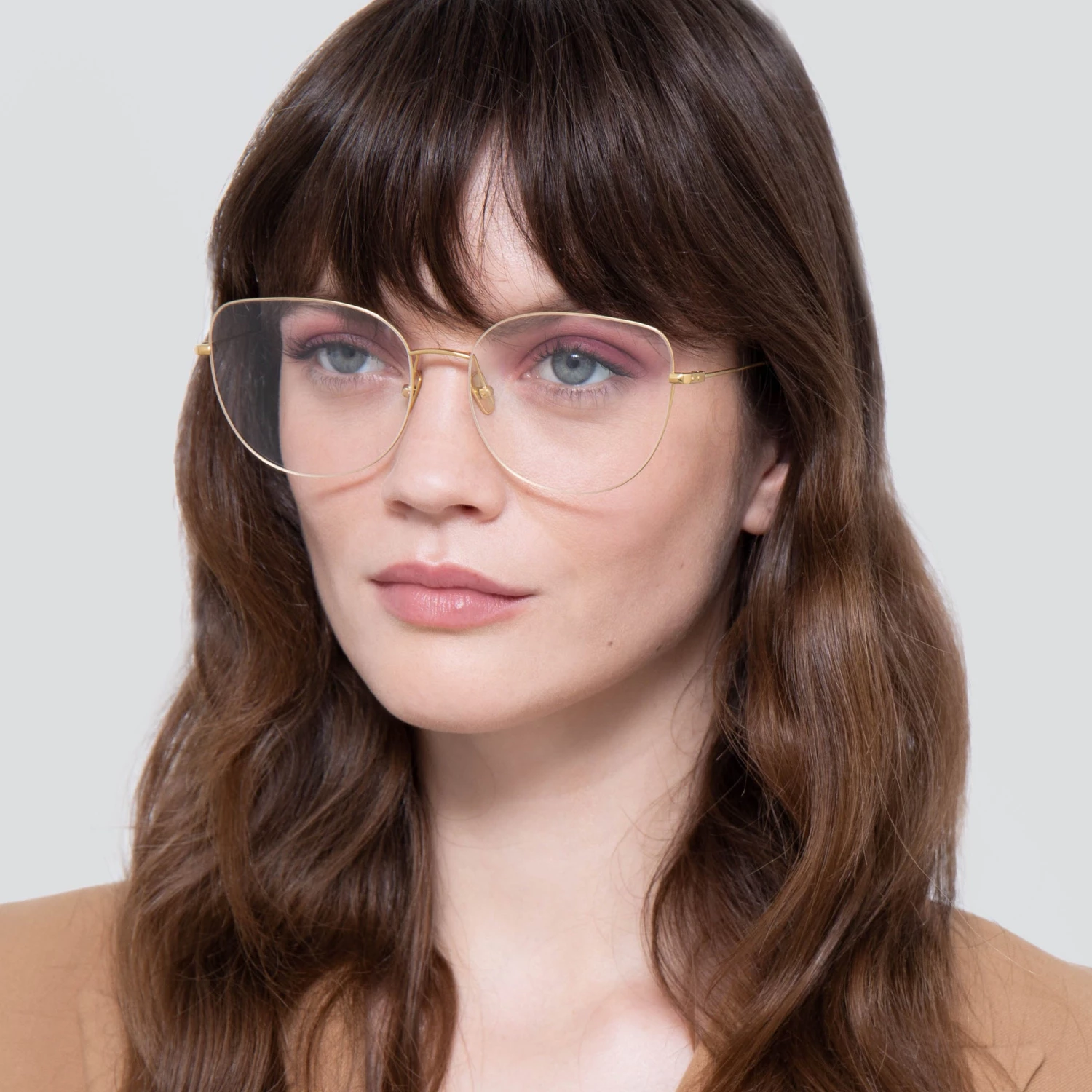 Linda Farrow Linear Maya Cat Eye Optical Frame In White Gold 5 Linda Farrow Linear Maya Cat Eye Optical Frame In White Gold