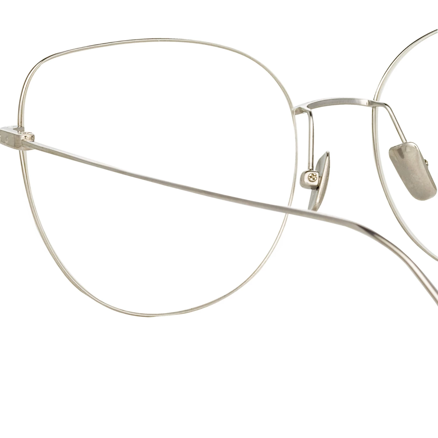 Linda Farrow Linear Maya Cat Eye Optical Frame In White Gold 4 Linda Farrow Linear Maya Cat Eye Optical Frame In White Gold