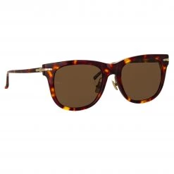 Linda Farrow Chrysler D-Frame Sunglasses In Tortoiseshell