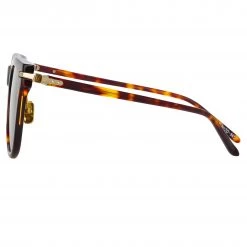 Linda Farrow Chrysler D-Frame Sunglasses In Tortoiseshell
