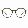 Linda Farrow Linear Griffin Oval Optical Frame In Green