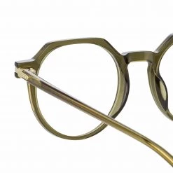 Linda Farrow Linear Griffin Oval Optical Frame In Green