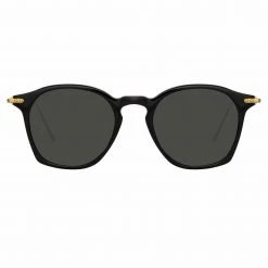 Linda Farrow Linear Mila A Square Sunglasses In Black