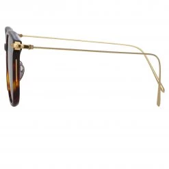 Linda Farrow Linear The LINEAR Collection Coffey A Rectangular Sunglasses In Tortoiseshell 9 Linda Farrow Linear The LINEAR Collection Coffey A Rectangular Sunglasses In Tortoiseshell